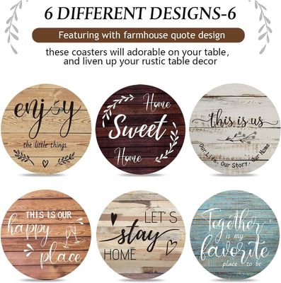 Logo personnalisé Taille Décoration de la maison Coasters de cœur en bois pour les boissons