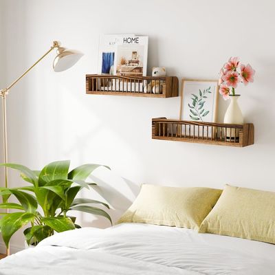 Étagères flottantes en bois personnalisables pour la chambre à coucher