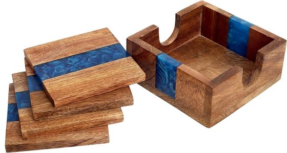 La chaussure de montagne en résine de bois époxy moderne bleu océan avec support Le choix parfait pour toute maison