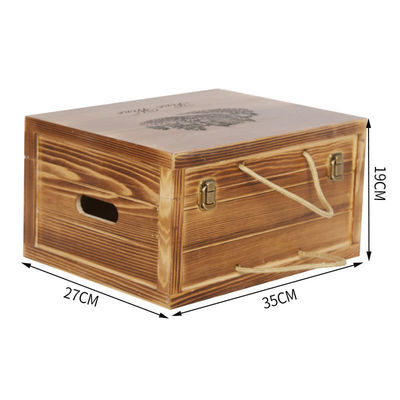 Logo personnalisé Acceptable personnalisé 6 bouteilles faites à la main Boîtes cadeaux de vin en bois Boîte à charnière