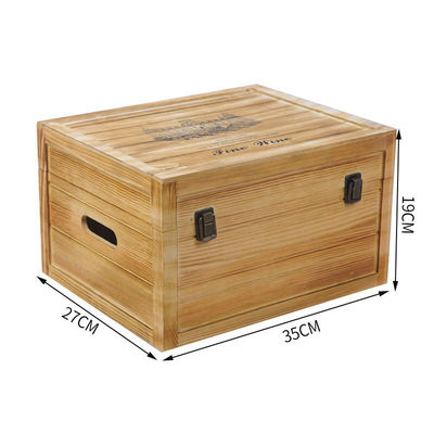 Logo personnalisé Acceptable personnalisé 6 bouteilles faites à la main Boîtes cadeaux de vin en bois Boîte à charnière