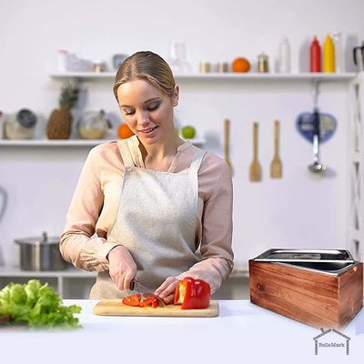 Réservoir de compost de cuisine en acier inoxydable avec couvercle pliable et insert résistant à la rouille sur demande