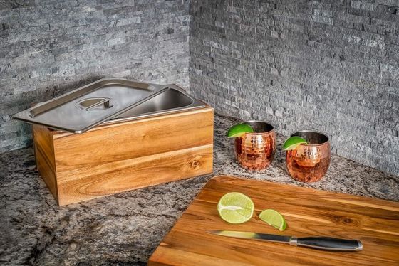 Réservoir de compost de cuisine en acier inoxydable avec couvercle pliable et insert résistant à la rouille sur demande