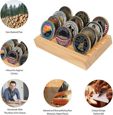 4x6x1 pouces défi militaire porte-monnaie affichage support pour les pièces de taille personnalisée