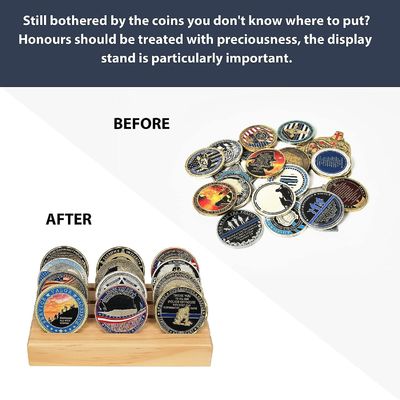 4x6x1 pouces défi militaire porte-monnaie affichage support pour les pièces de taille personnalisée