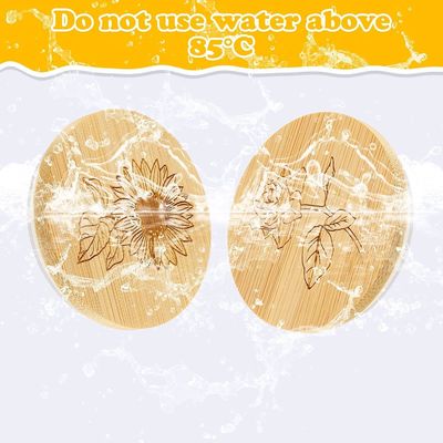 Couvercles de bocal en bois de couleur claire en bambou avec anneaux d'étanchéité en silicone