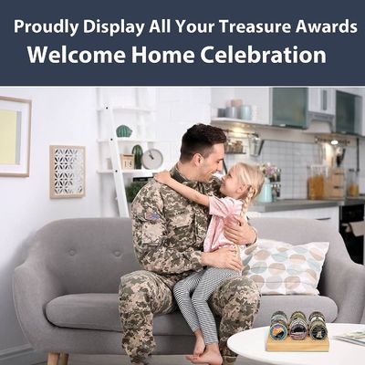 4x6x1 pouces défi militaire porte-monnaie affichage support pour les pièces de taille personnalisée