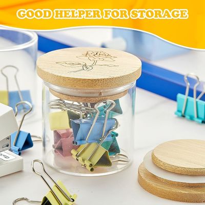 Couvercles de bocal en bois de couleur claire en bambou avec anneaux d'étanchéité en silicone