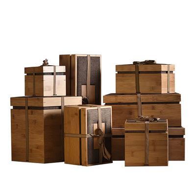 Boîte cadeau de thé de luxe personnalisée Boîte de stockage de produits en bambou Boîtes en bois