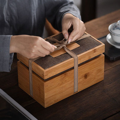 Boîte cadeau de thé de luxe personnalisée Boîte de stockage de produits en bambou Boîtes en bois