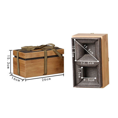 Matériau en bambou ou en bois personnalisé Mat Lamination Impression Gravure Logo bijoux Boîtes cadeaux