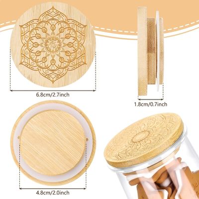 Fresh Style 12 pièces en bois pots de couleur claire pour bougies verre Yogurt Jar Couvercle Couvercles en bois