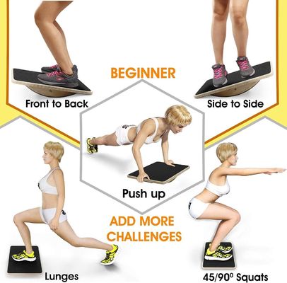 Tableau d'équilibre en bois professionnel pour l'entraînement des jambes