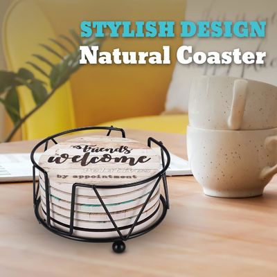 Des sous-vêtements à boire en marbre sarcastique absorbant de pierre de liège avec support personnalisé de luxe 6 pièces