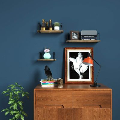 Meubles de salle de séjour Étagère métallique en bois Appareil de cuisine moderne de rangement Économisez de l' espace