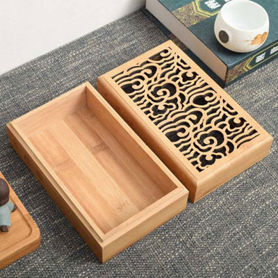 Boîte cadeau en bois de bambou écologique réutilisable en bois massif pour des promotions personnalisées