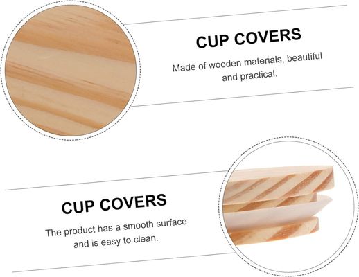 8pcs couvercles en bois de bambou non déversement bougies pots en verre étanche à l' air pots couvercles en bois