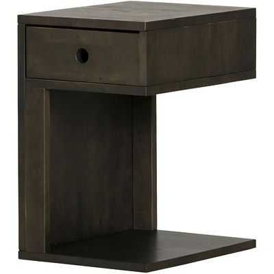 12.5 x 15.75 x 19.75 pouces Tabouret de nuit verni avec un tiroir Table de chevet en bois