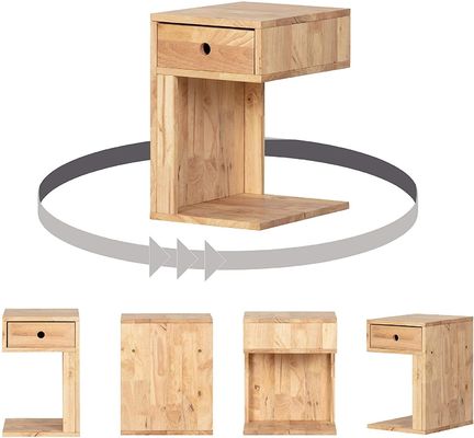 12.5 x 15.75 x 19.75 pouces Tabouret de nuit verni avec un tiroir Table de chevet en bois