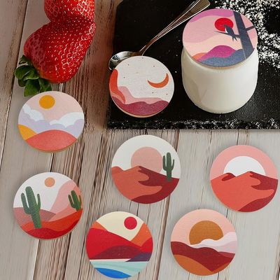 8 Anneaux d'étanchéité en silicone avec des motifs de boho colorés et des couvercles en bambou