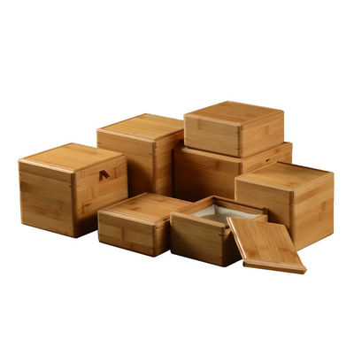 Matériel Structure Bois massif Rectangle fait à la main Knick Knacks bijoux Boîte cadeau en bambou