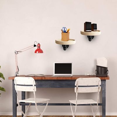 Emballage du courrier N petites étagères flottantes rondes en bois massif pour la décoration des pièces ménagères