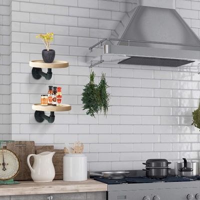 Emballage du courrier N petites étagères flottantes rondes en bois massif pour la décoration des pièces ménagères