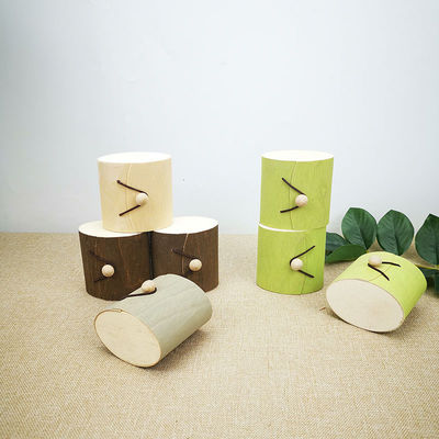 Boîte d'emballage cadeau de taille personnalisée décorative carré vide de Noël en bouleau naturel