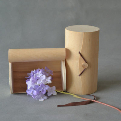 Boîte d'emballage cadeau de taille personnalisée décorative carré vide de Noël en bouleau naturel