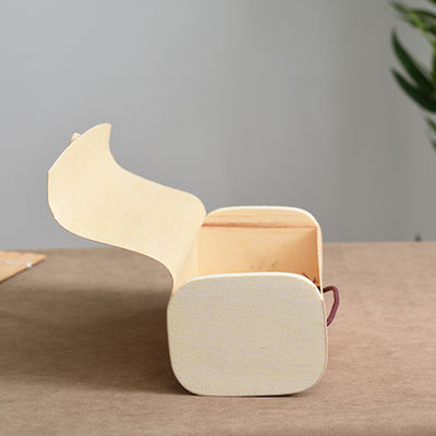 Boîte d'emballage cadeau de taille personnalisée décorative carré vide de Noël en bouleau naturel