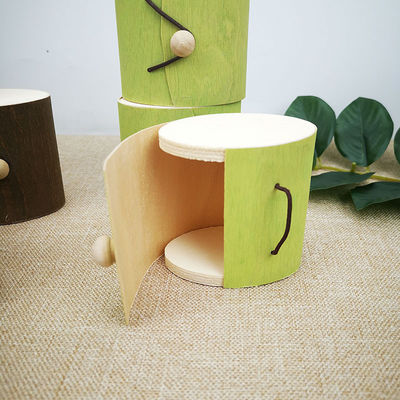 Boîte d'emballage cadeau de taille personnalisée décorative carré vide de Noël en bouleau naturel