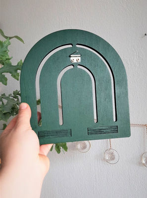 Arc-en-ciel décor suspendu au mur en bois petite étagère d'affichage de plantes pour les meubles de salon