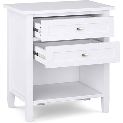 Meubles de chambre à coucher design moderne rustique 24 "Noir large table de nuit table de nuit en bois massif