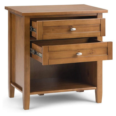 Meubles de chambre à coucher design moderne rustique 24 "Noir large table de nuit table de nuit en bois massif