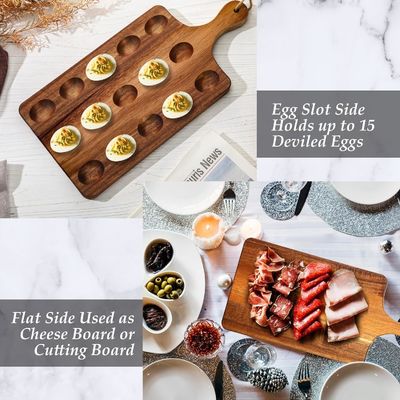 Plateau à œufs en bois dévié réversible à votre demande