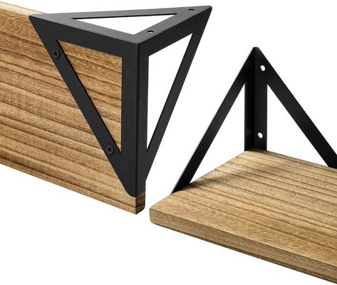 Design moderne Étagères murales en bois métallique noir Étagère flottante en bois pour salle de bain