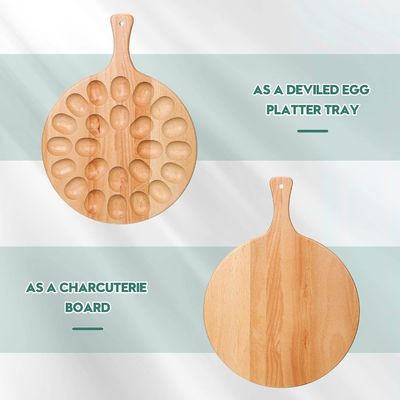 Plateau à œufs déviés en bois et carte de charcuterie pour Noël de Pâques
