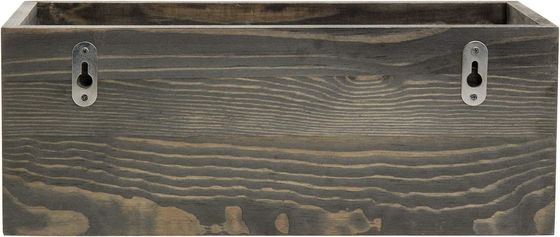 Économisez de l'espace Mur monté Vintage gris en bois résistant aux intempéries Open Top Cork Holder Boîte en bois avec filet métallique