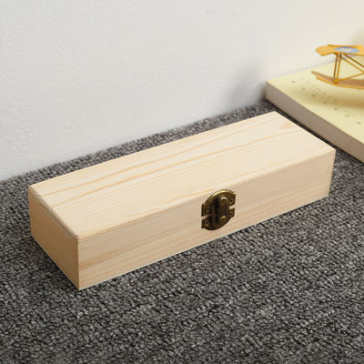 Boîte à crayons en bois de pin personnalisée pour l'organisation de papeterie et d'accessoires