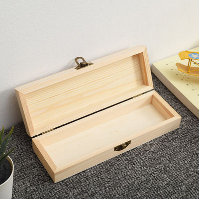 Boîte à crayons en bois de pin personnalisée pour l'organisation de papeterie et d'accessoires
