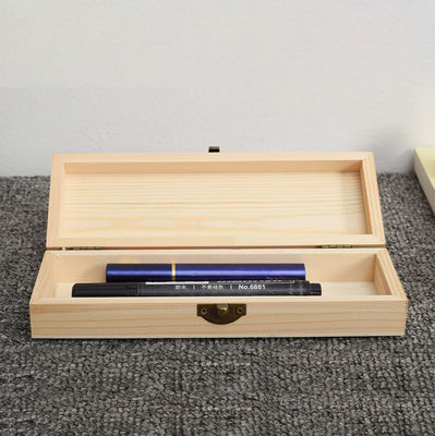 Boîte à crayons en bois de pin personnalisée pour l'organisation de papeterie et d'accessoires