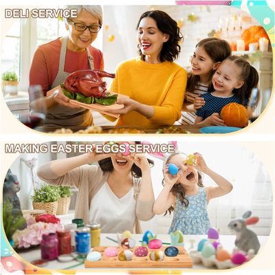 Plateau à œufs en bois dévié à 24 trous pour servir les légumes