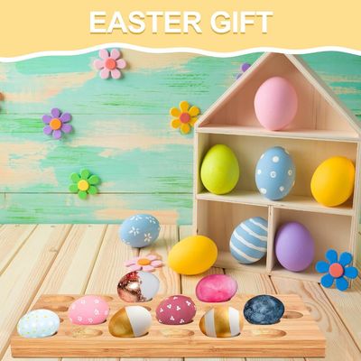 Plateau à œufs en bois dévié à 24 trous pour servir les légumes