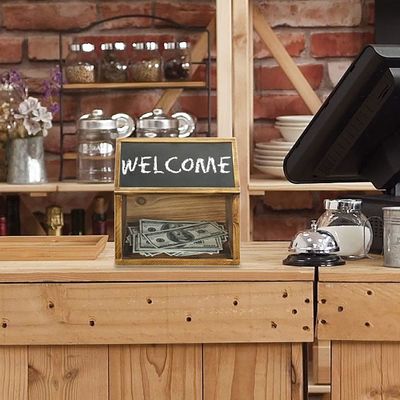 Organiseur de jouets Multifonction boîte à bulletins avec étiquette en carton et fenêtre acrylique