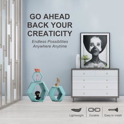 Entrepôt de ferme en bois Entrepôt de nid de miel Étagère murale Montée sur le mur Ensemble de 5 étagères flottantes hexagonales