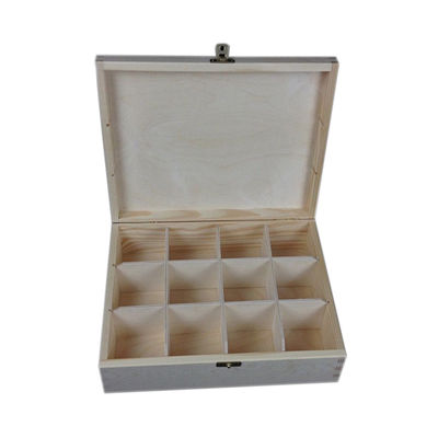 Boîte à thé en bois à couvercle transparent pour l'impression gravure au laser design écologique naturel