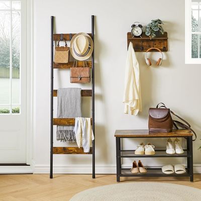 202405 Salle de bains Escaliers pour couvertures Parement inclinable Plateau de support métallique avec crochets et imprimante brûlé