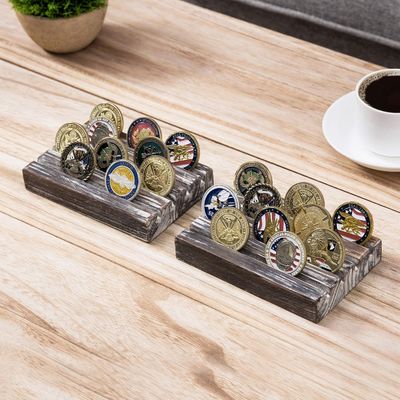 Peint marron 4 rangées bois brûlé défi militaire porte-monnaie 4x6x1 pouces