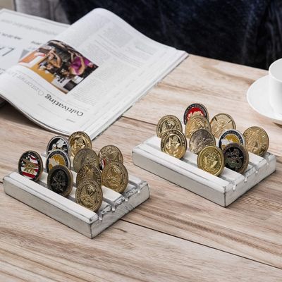 Peint marron 4 rangées bois brûlé défi militaire porte-monnaie 4x6x1 pouces