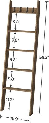 Étagère à serviettes inclinée à 5 niveaux de taille commune avec imprimante brûlée et conception décorative